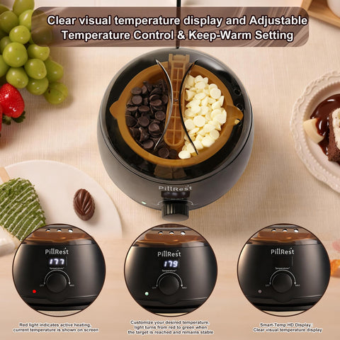 PillRest control de temperatura en tiempo real para chocolate perfecto.
