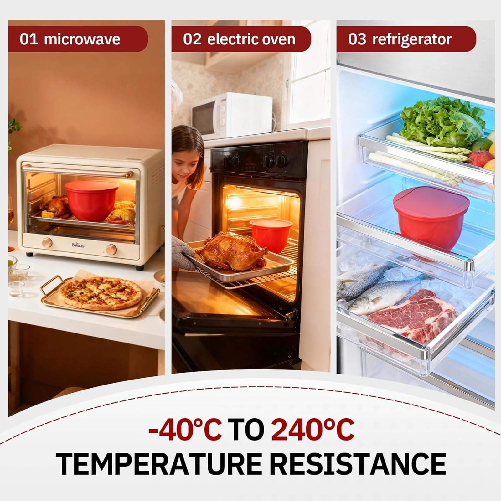 Pimluity capacidad 5Qt con insertos y tapas para lotes grandes.