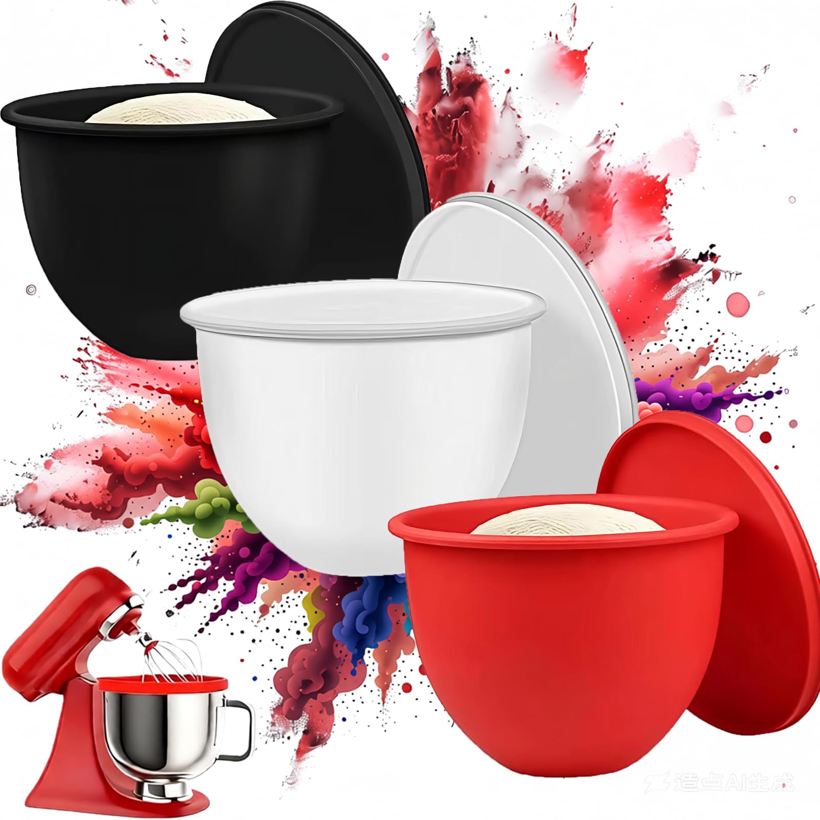 Pimluity insertos silicona para KitchenAid 5Qt, ajuste perfecto y sin fugas.