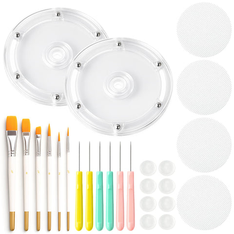Bandeja giratoria acrílica Pimoys para galletas, decoración suave desde cualquier ángulo.