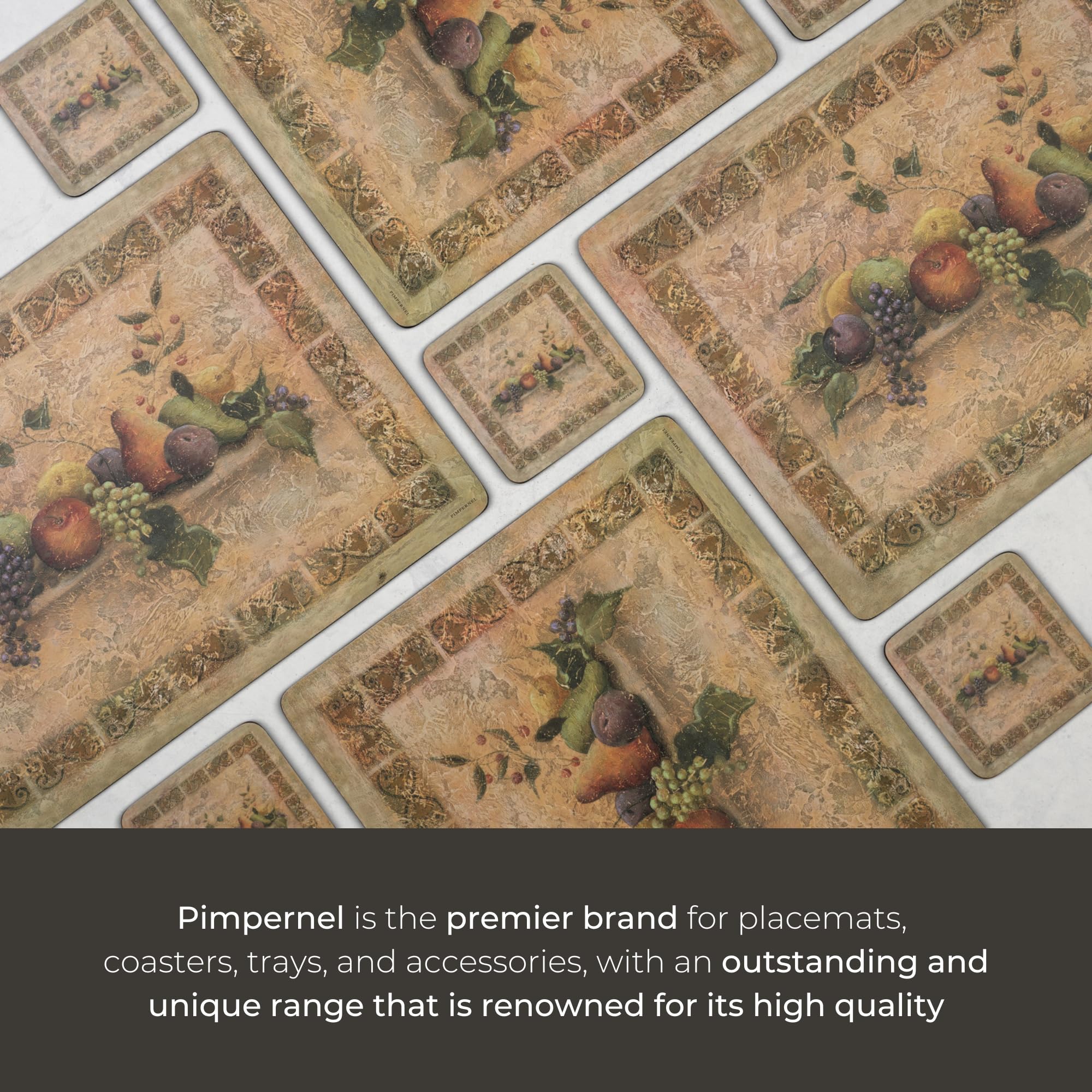 Diseño Toscano de Pimpernel Tuscan Palette complementa la decoración de la mesa.