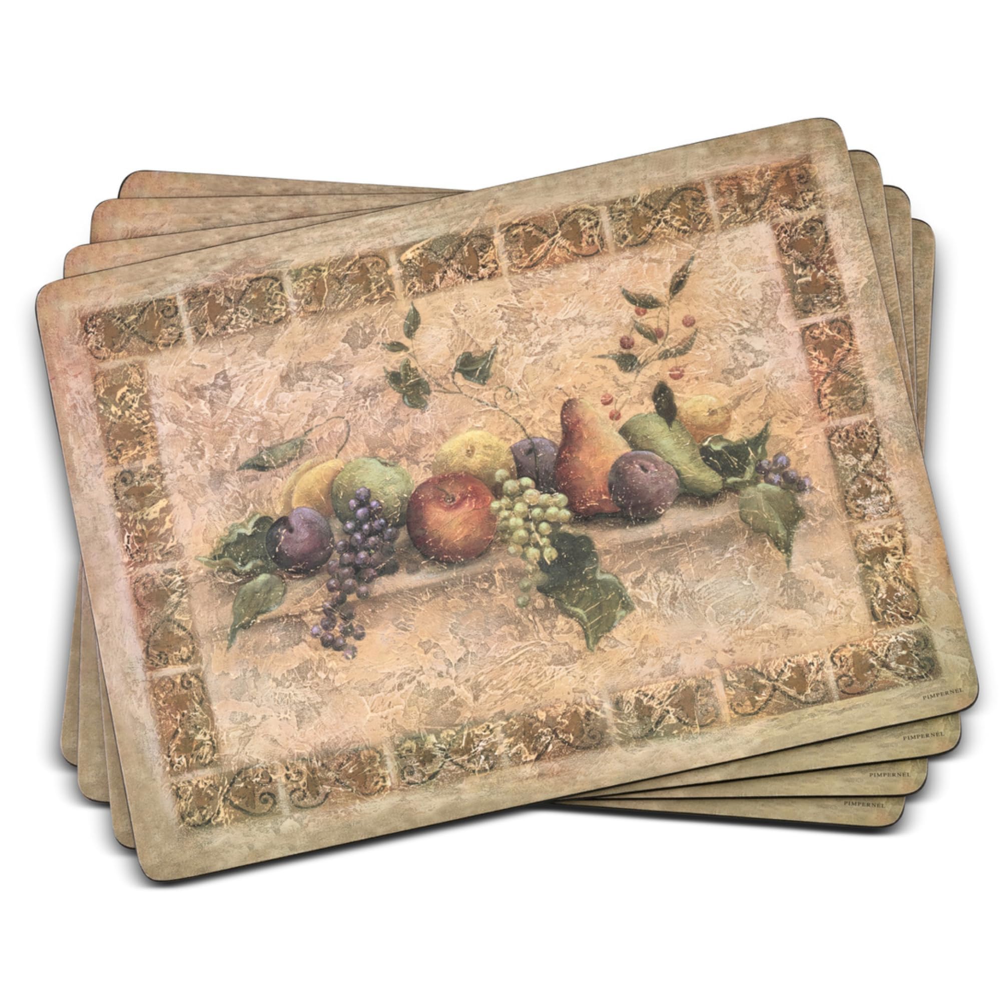 Manteles individuales Pimpernel Tuscan Palette con arte toscano para mesa elegante.