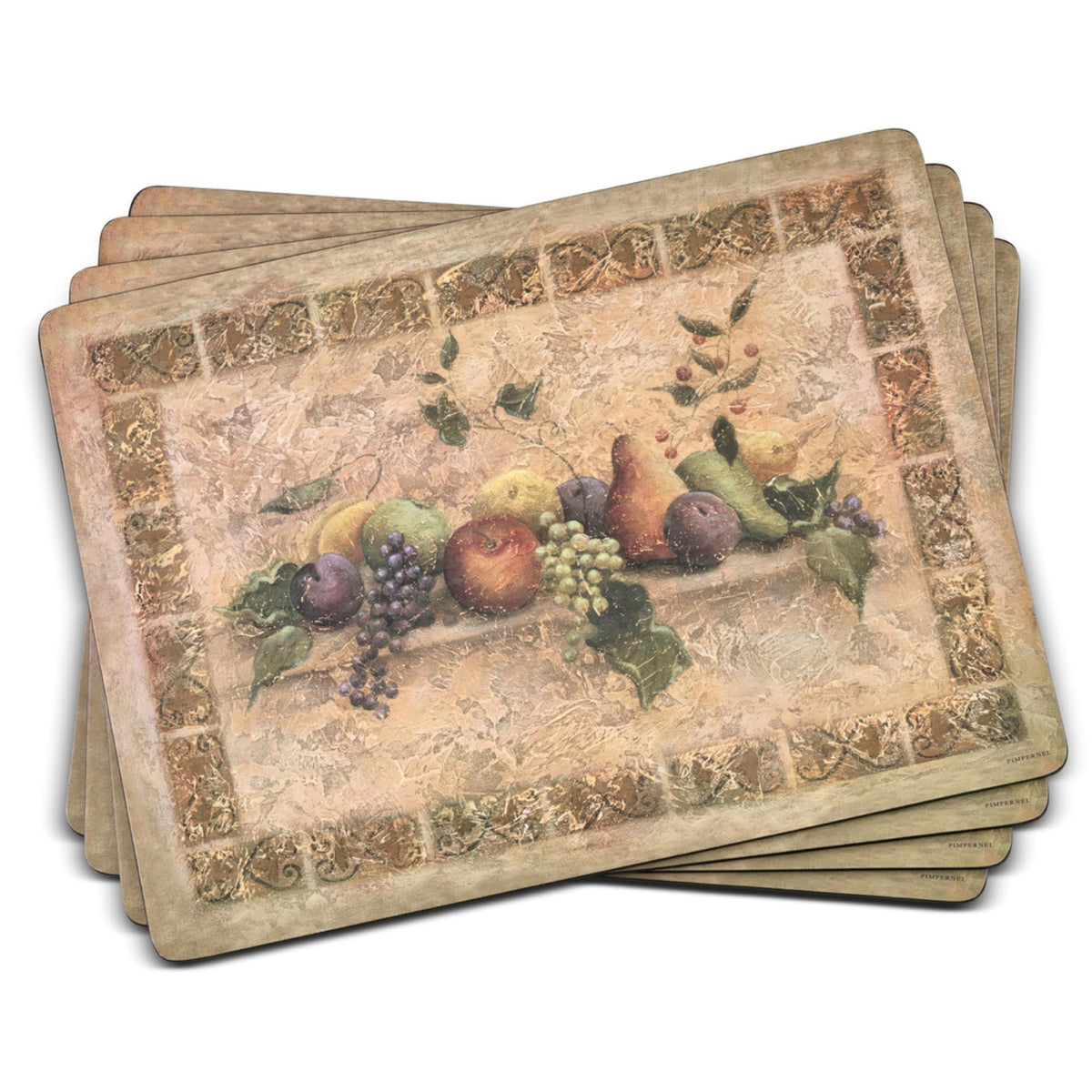 Manteles individuales Pimpernel Tuscan Palette con arte toscano para mesa elegante.