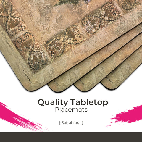 Pimpernel Tuscan Palette: base de corcho protege superficies y evita deslizamientos.