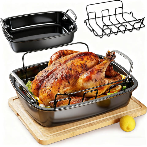 PinAmigos asadera grande 17x13 con rejilla para asados en familia.