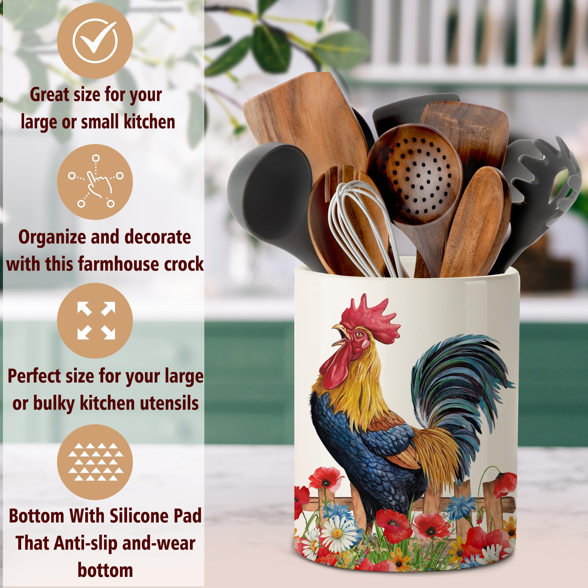 Uso decorativo para cocina rústica, añade personalidad sin ocupar mucho espacio.