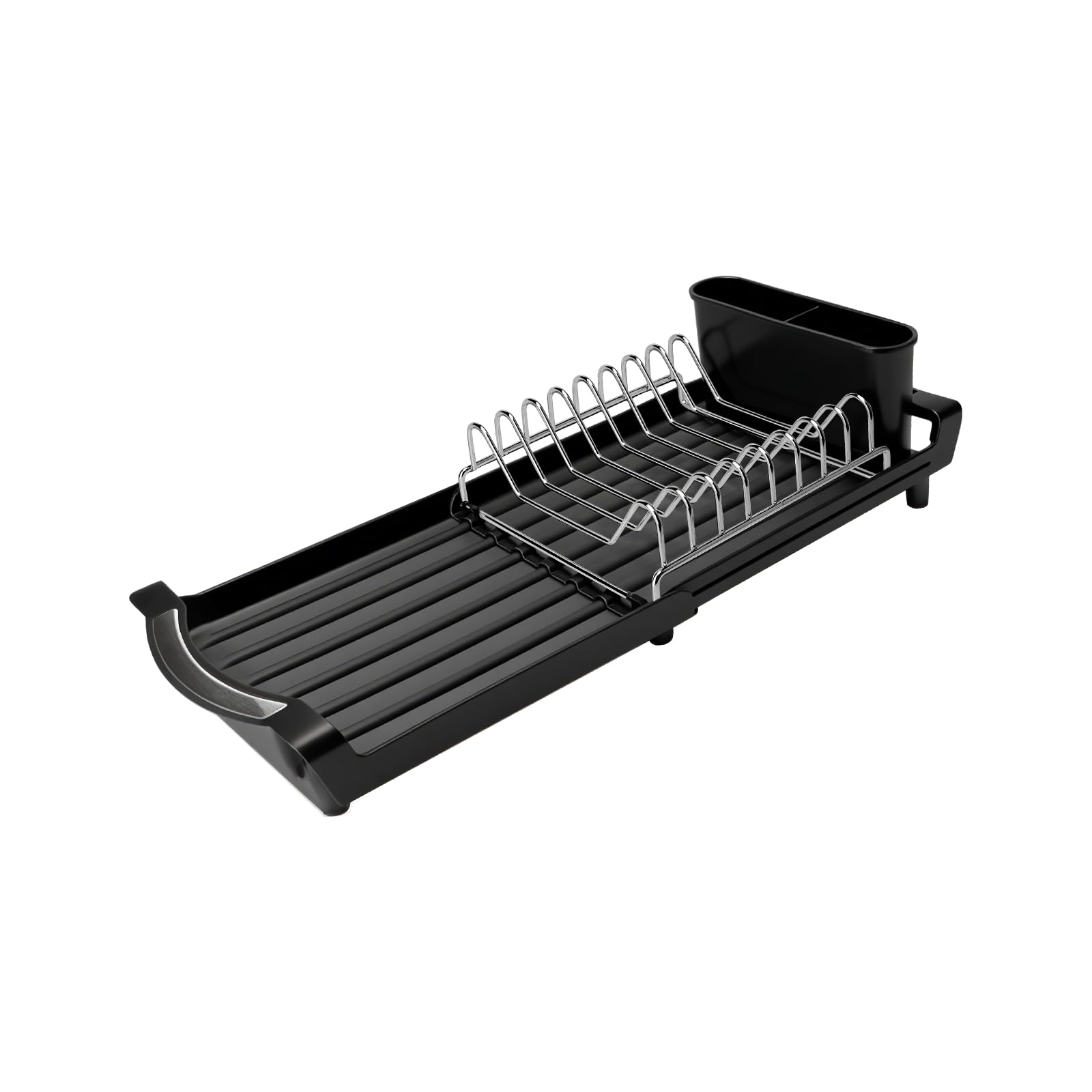PINCHENG secador de platos extensible mostrando longitud ajustable para cocinas pequeñas