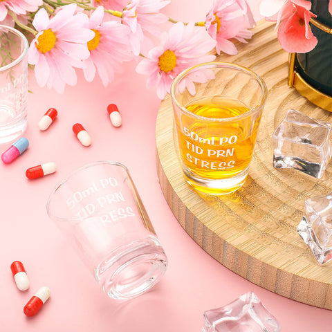 Vaso de cristal grueso Pinkunn, duradero y apto para lavavajillas.