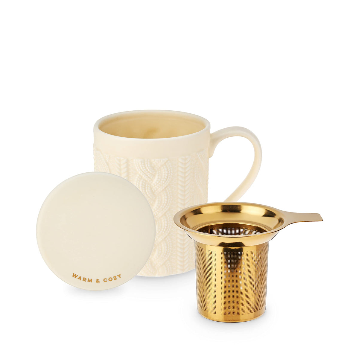 Pinky Up Annette: taza cerámica con infusor y tapa para infusionar fácilmente en cualquier lugar.