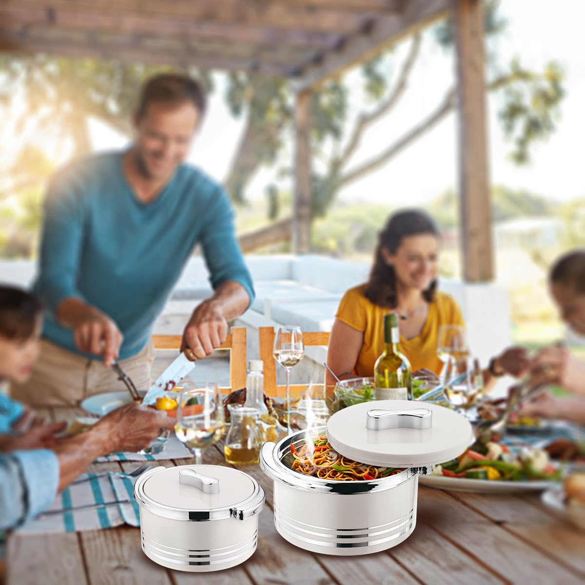 Pinnacle Thermoware: acompañamiento perfecto para servicio en casa o eventos.