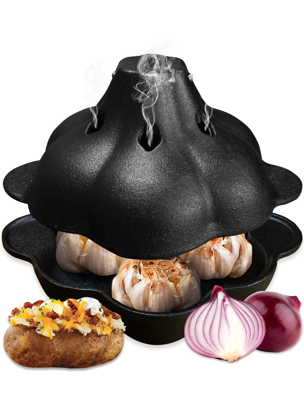 Pinra Olla de hierro pre-sazonada con tapa, cocción uniforme.