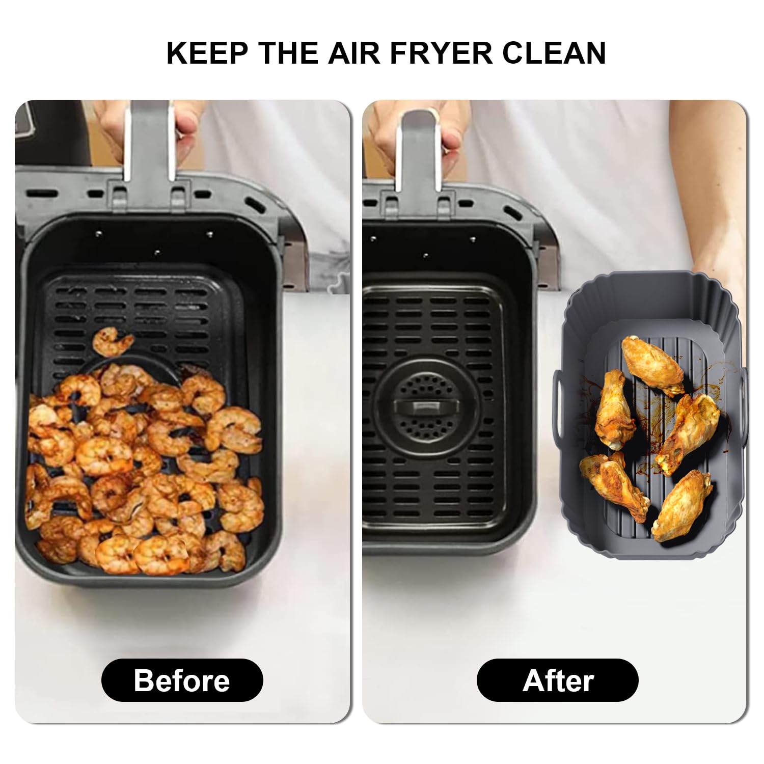 PINTAUR liner para freidora Chefman, fácil de limpiar y recoge grasa.