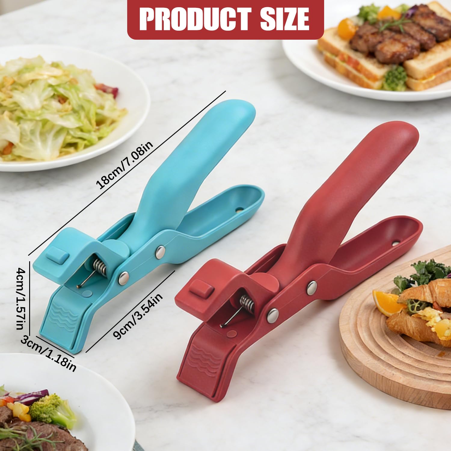 Pinzas para platos calientes, foco silicona antideslizante para mayor seguridad