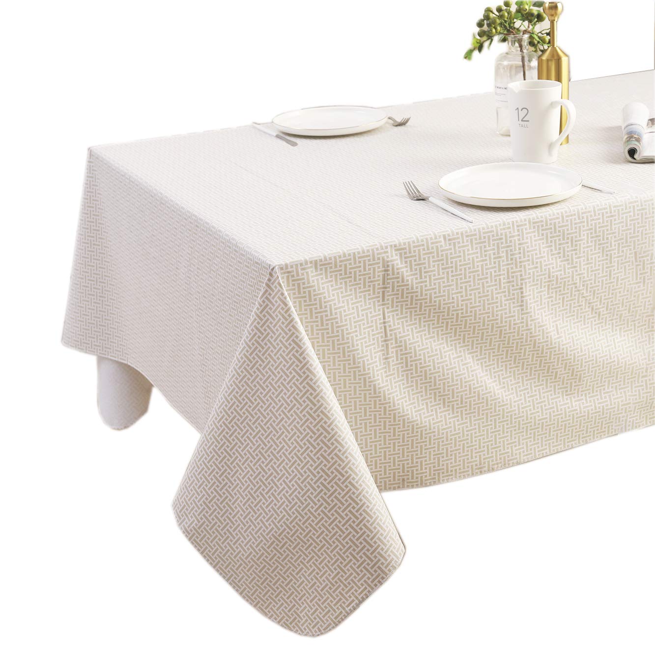 Pioggia mantel vinilo anti-mancha, ideal para cenas y fiestas.