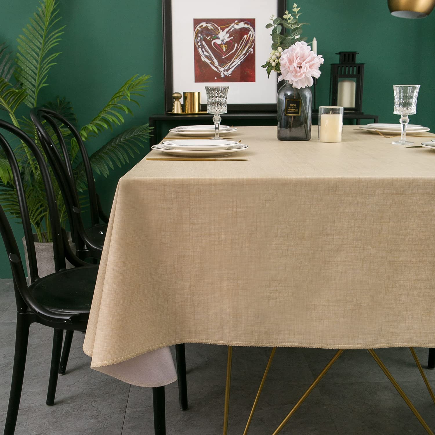 Pioggia mantel vinilo impermeable, resistente al aceite, ideal para comidas al aire libre.