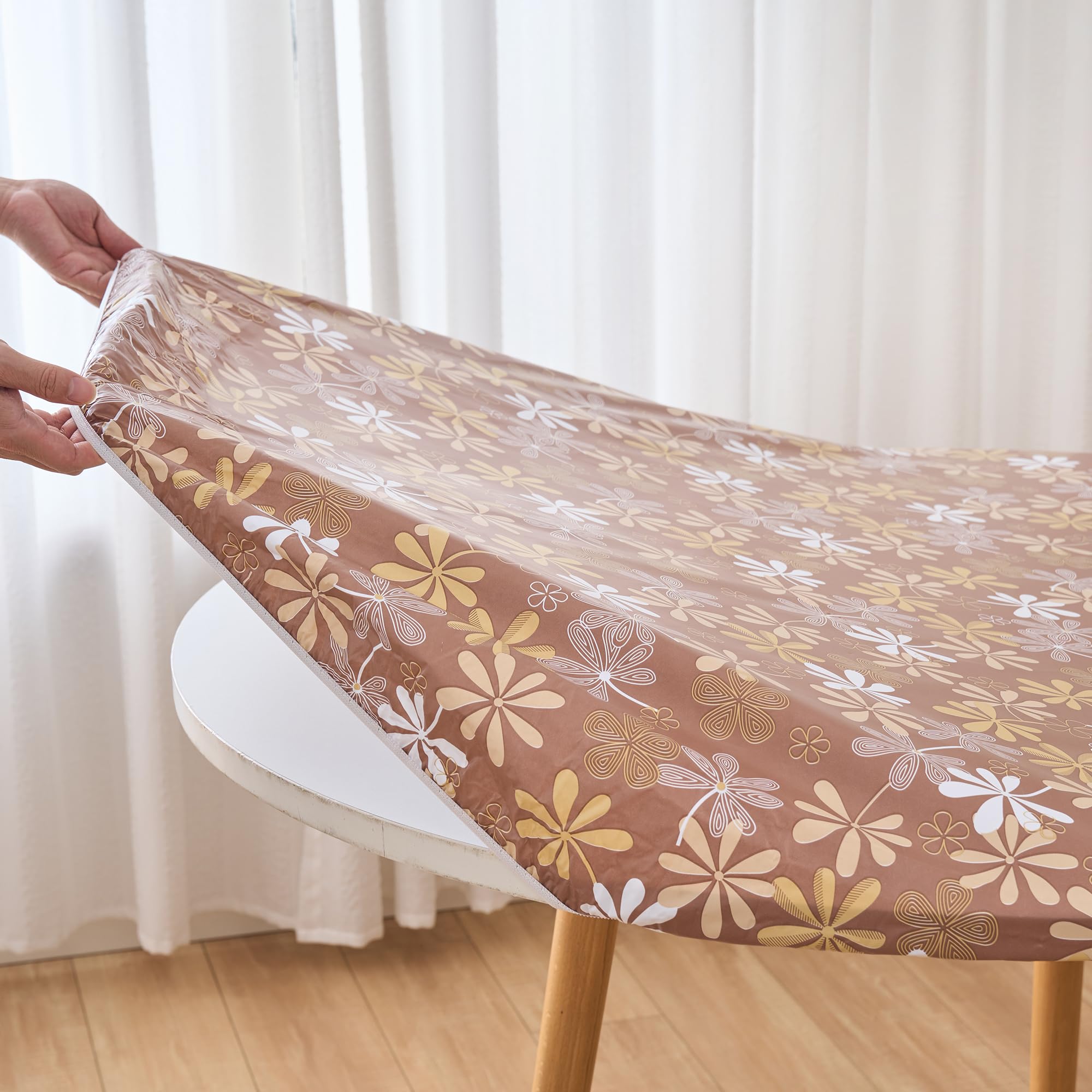Mantel Pioggia de vinilo redondo ideal para eventos al aire libre.