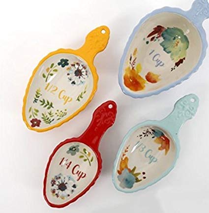 The Pioneer Woman Willow colgando, cucharas decorativas con flor interior.