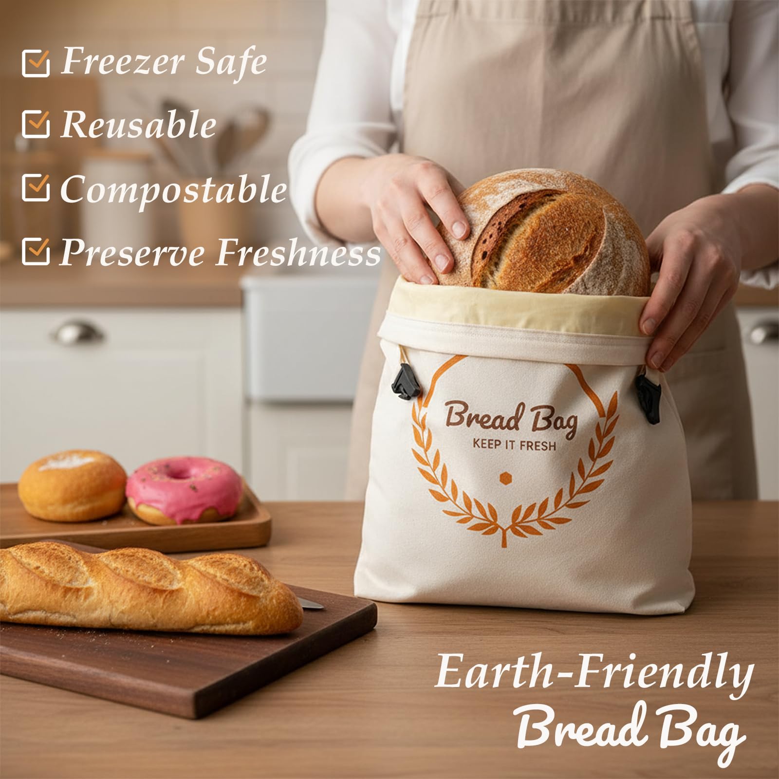Bolsas para conservar pan en frío Pipi Titi, aptas para nevera y congelador