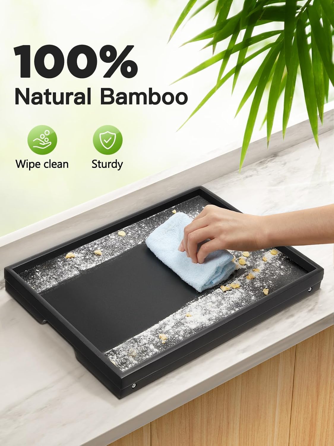 Pipishell bandeja trabajo cama bambu negro, soporte estable para escribir