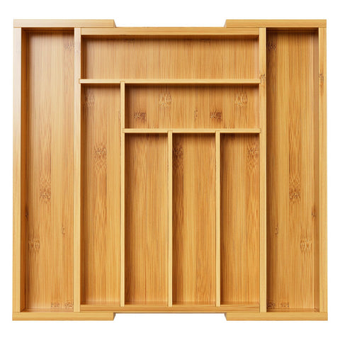 Pipishell organizador de cajón de bambú extensible para cubiertos, ahorro de espacio.