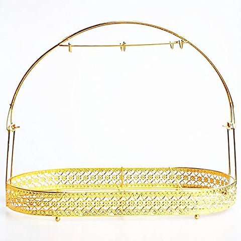 Soporte de tazas y utensilios Piscepio en dorado para uso diario.