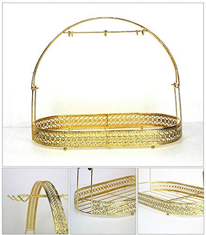 Gancho para tazas Piscepio dorado, ideal para colgar tazas y ahorrar espacio.