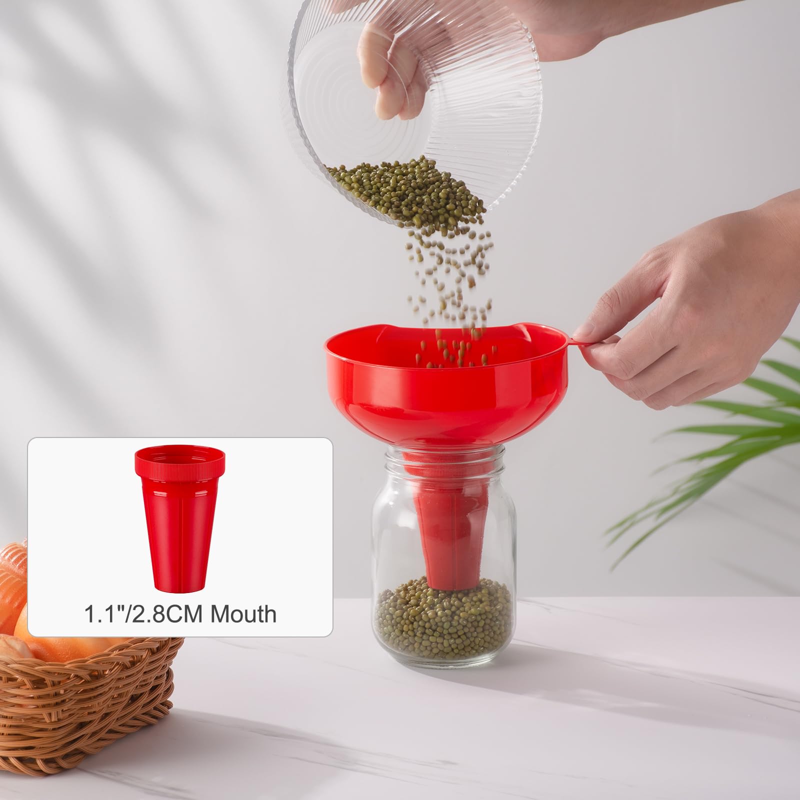 Pisol embudo boca 0-7 pulgadas para verter aceites y jarabes con control.