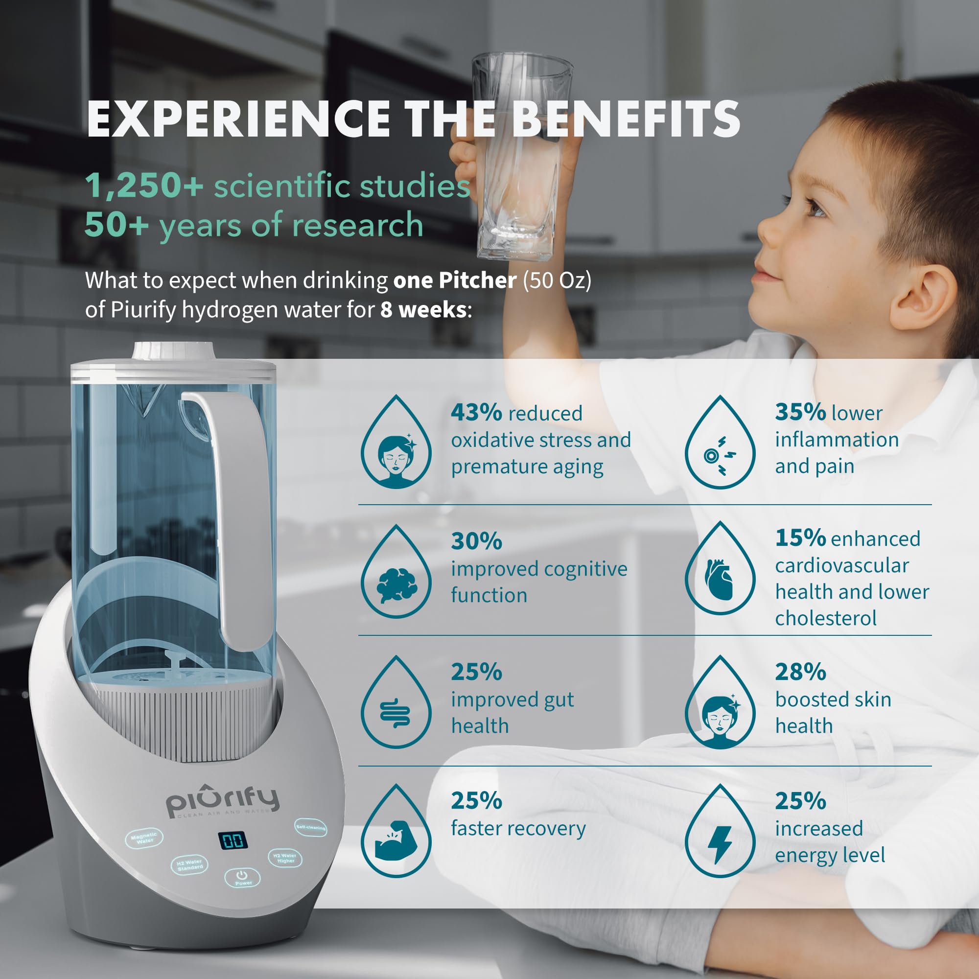 PIURIFY: eliminación de cloro para agua lista para beber.