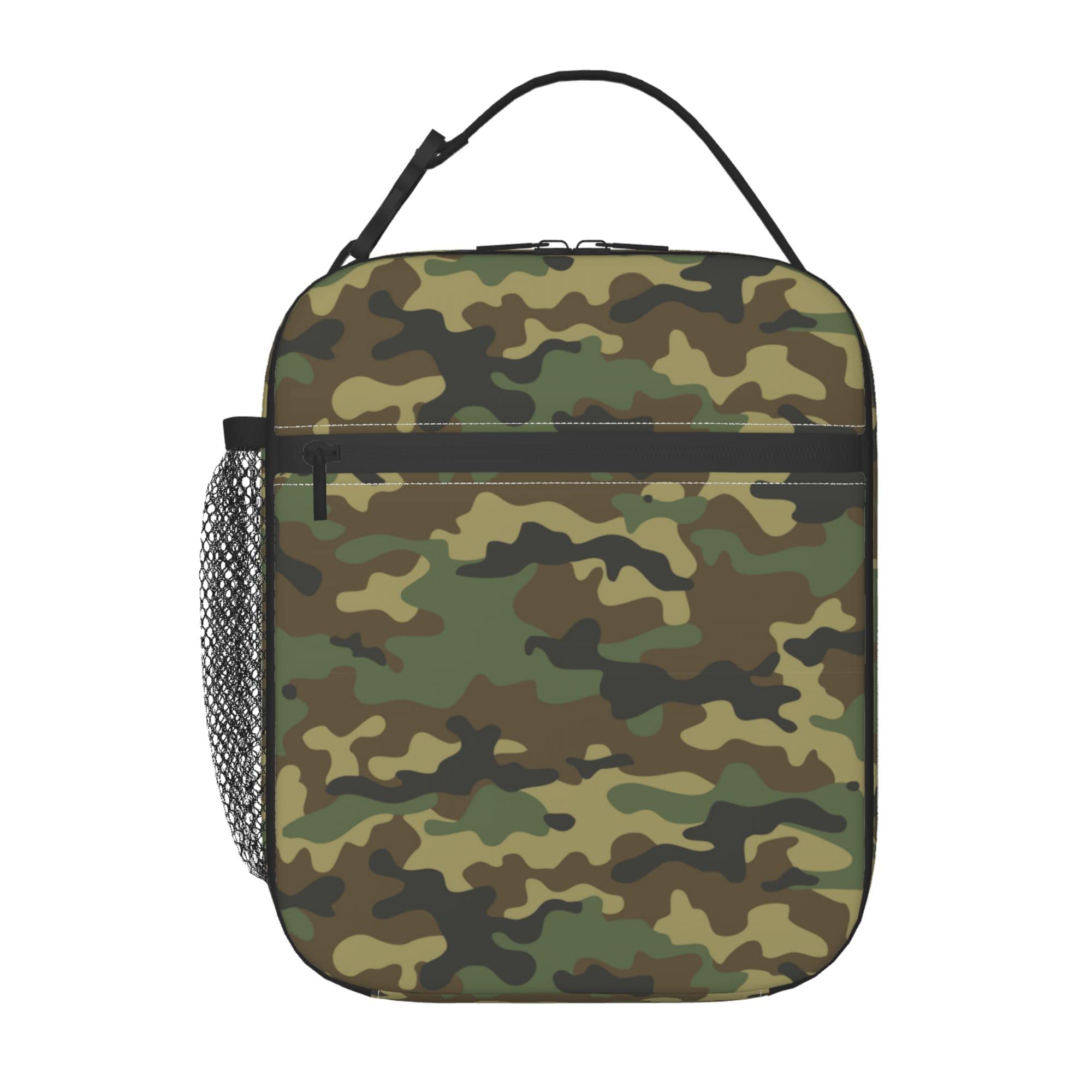 PIUTH bolsa camuflaje verde para escuela, fácil de transportar.