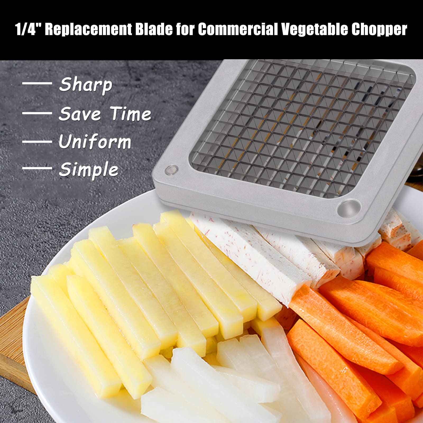 Piwerod bloque empuje para cortadoras de verduras, facilita el manejo rápido.