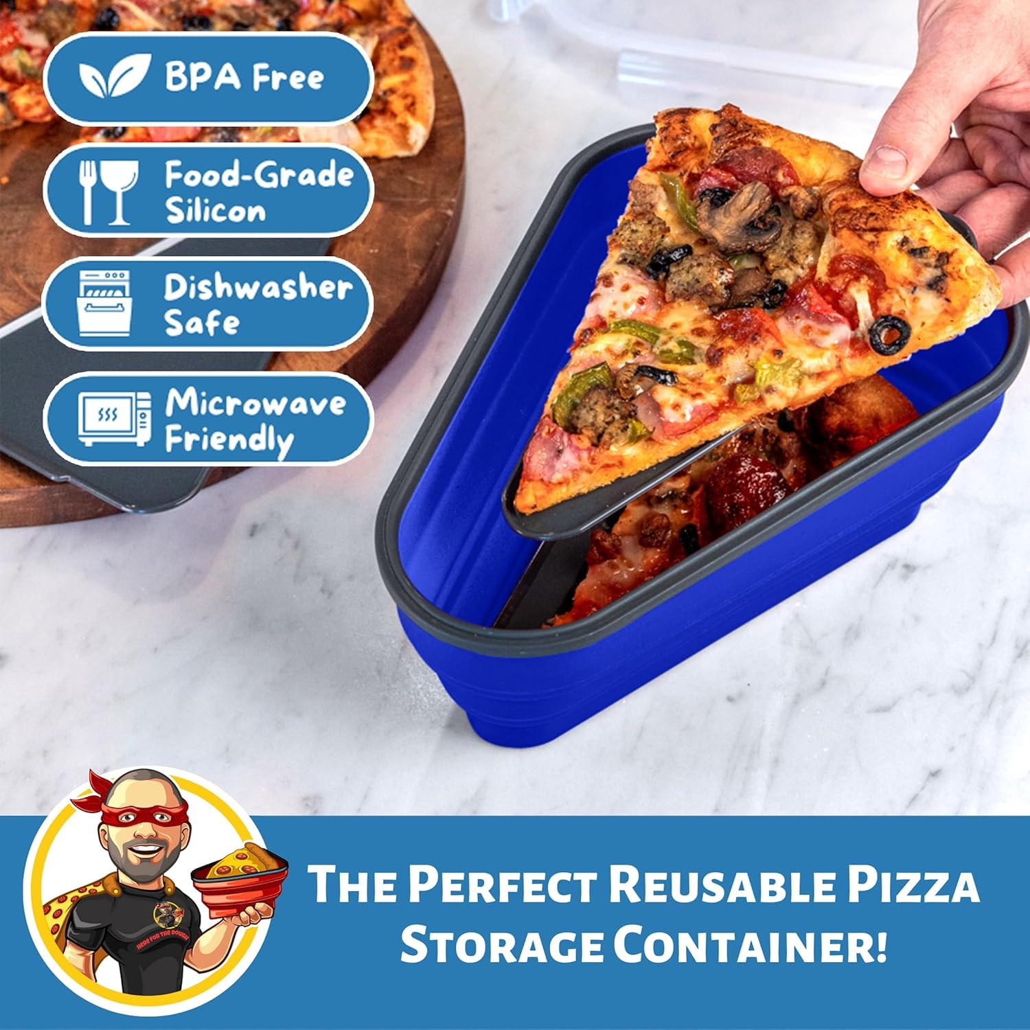 PIZZA PACK: Contenedor pizza expandible que se ajusta a la cantidad de porciones.