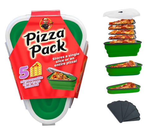 PIZZA PACK-espacio-ahorro: contenedor para guardar rebanadas y optimizar espacio.