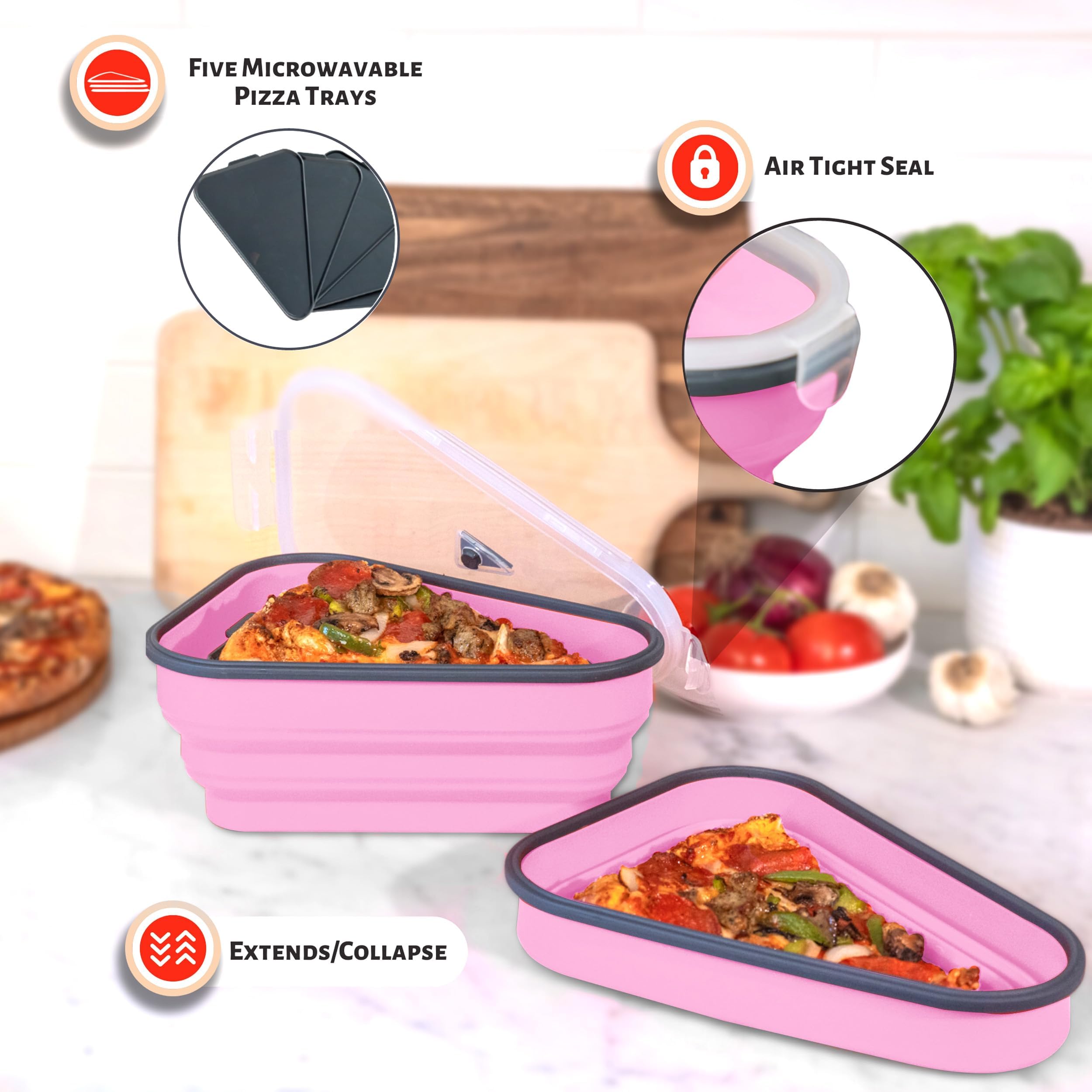PIZZA PACK silicona libre de olor, segura para alimentos
