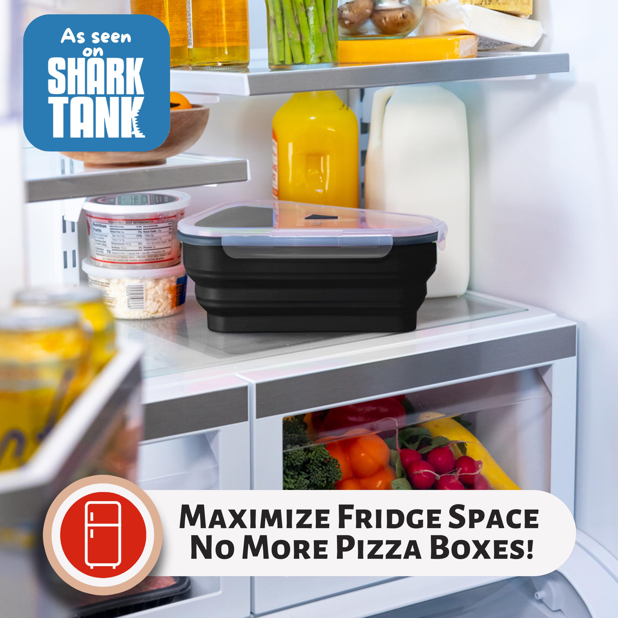 PIZZA PACK: ventilación de aire para reducir condensación y evitar rebanadas mojadas.