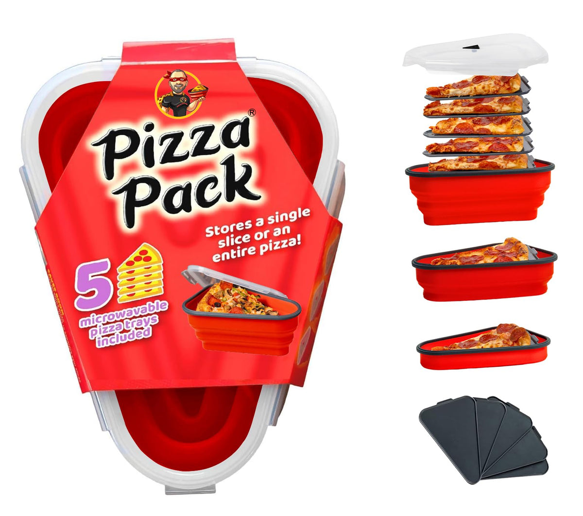 PIZZA PACK contenedor pizza compacto para guardar sobras
