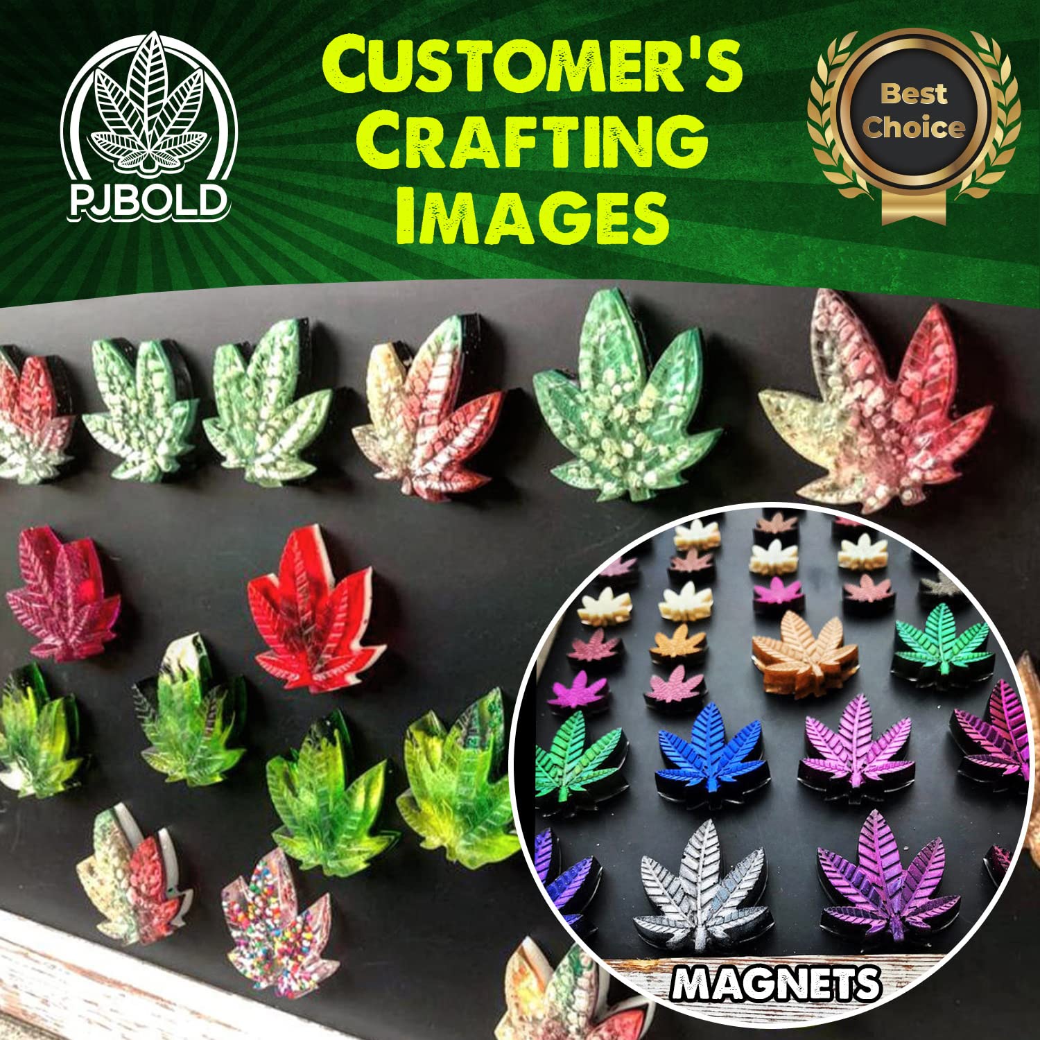 PJ Bold decoraciones en fondant con hoja de marihuana para repostería