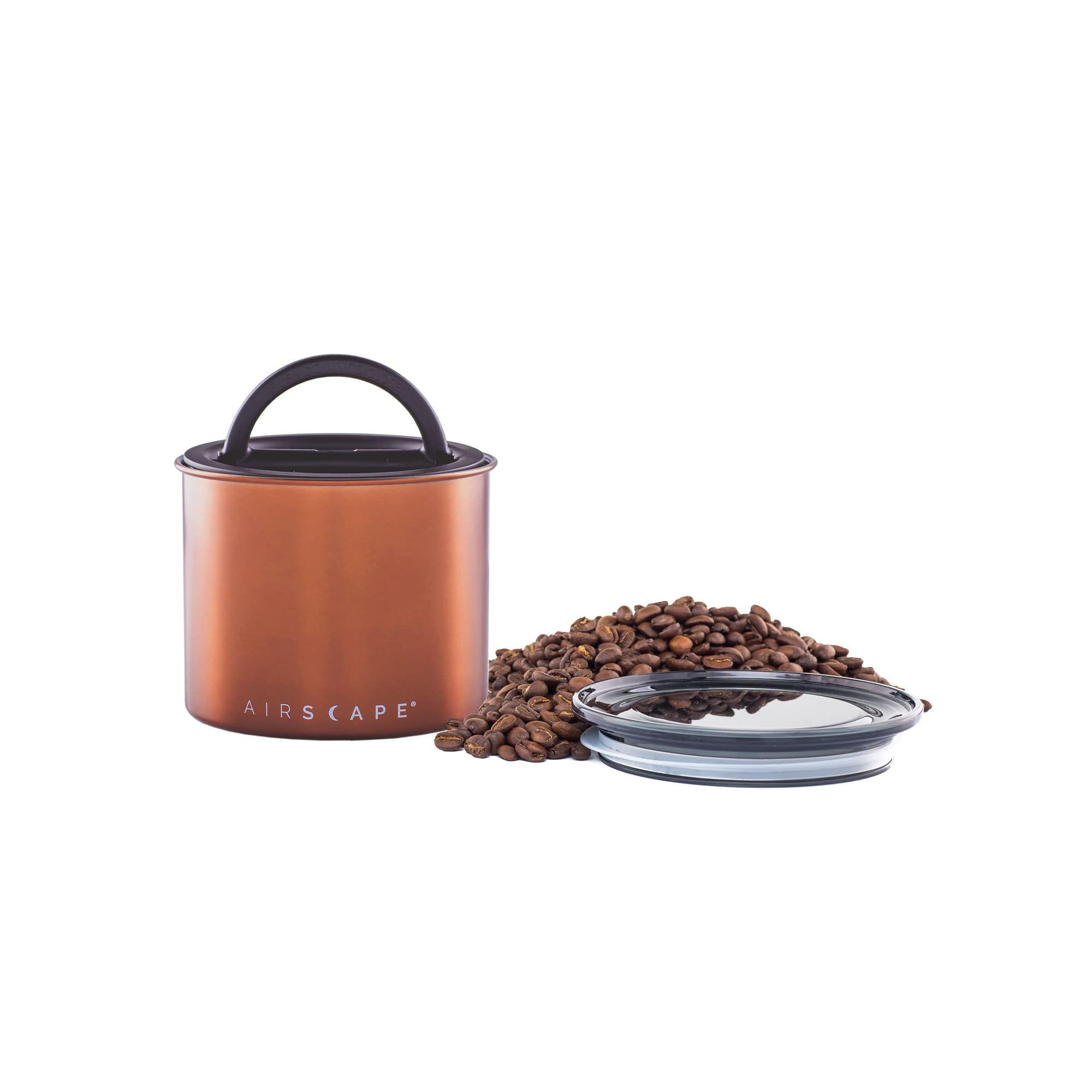 Planetary Design Airscape, contenedor de café cobre cepillado, preserva frescura y aroma.