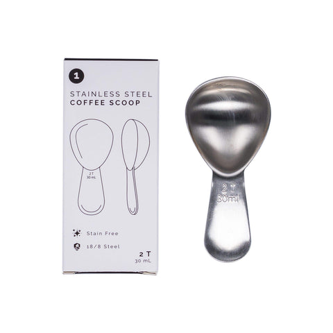 Cucharita Planetary Design en acero inoxidable cepillado, dos cucharadas para café y especias.