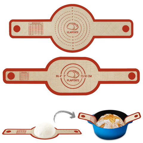 PLAPITATE cinta silicona para pan roja con mango largo, facilita transferir pan sin quemaduras.