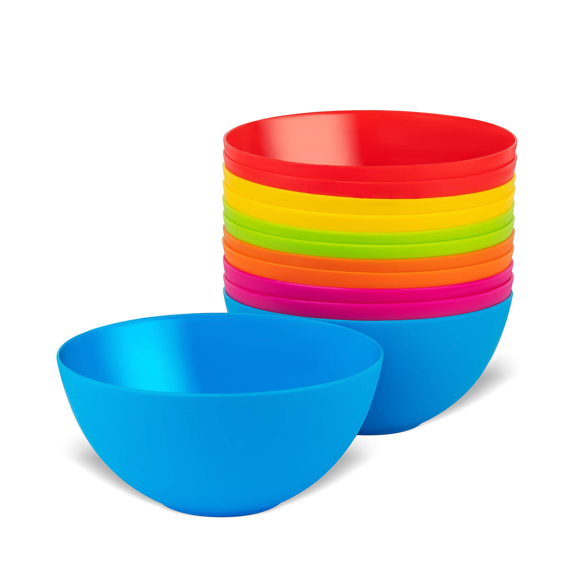 Conjunto de 12 cuencos plásticos PLASKIDY, aptos para uso diario.