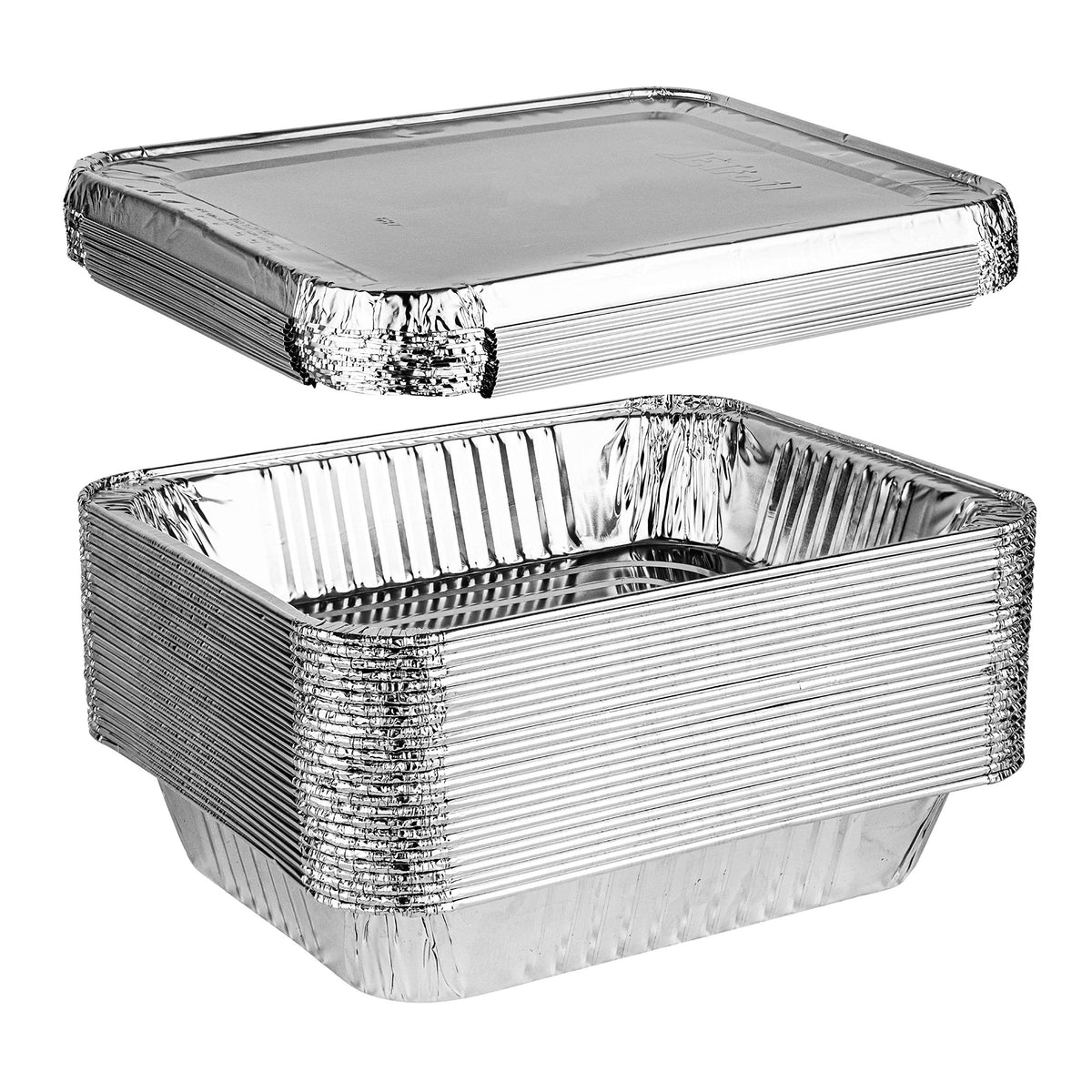PLASTICPRO bandeja aluminio 9x13 con tapa, perfecta para hornear y presentar platos.