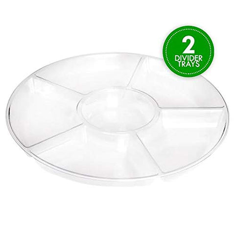 Bandeja con dip central Plasticpro, ideal para eventos y reuniones.
