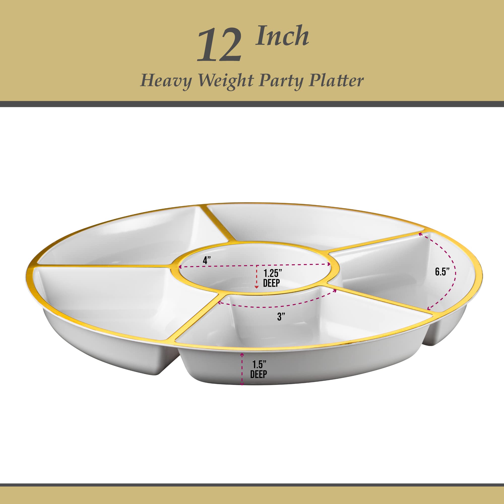 Plasticpro bandeja vegetales y salsas para mojar, organizada para buffets.