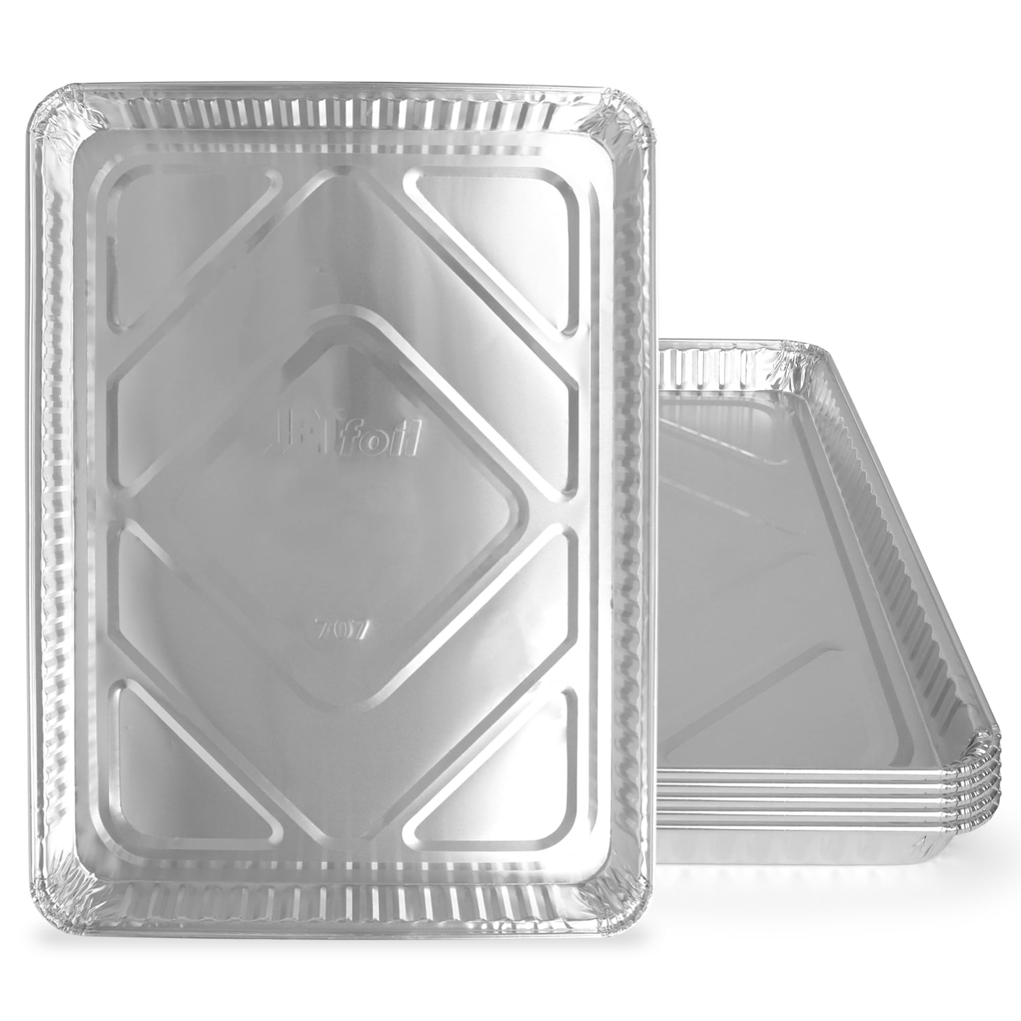 PLASTICPRO bandejas de aluminio desechables para hornear 13x17, ideales para preparar galletas.