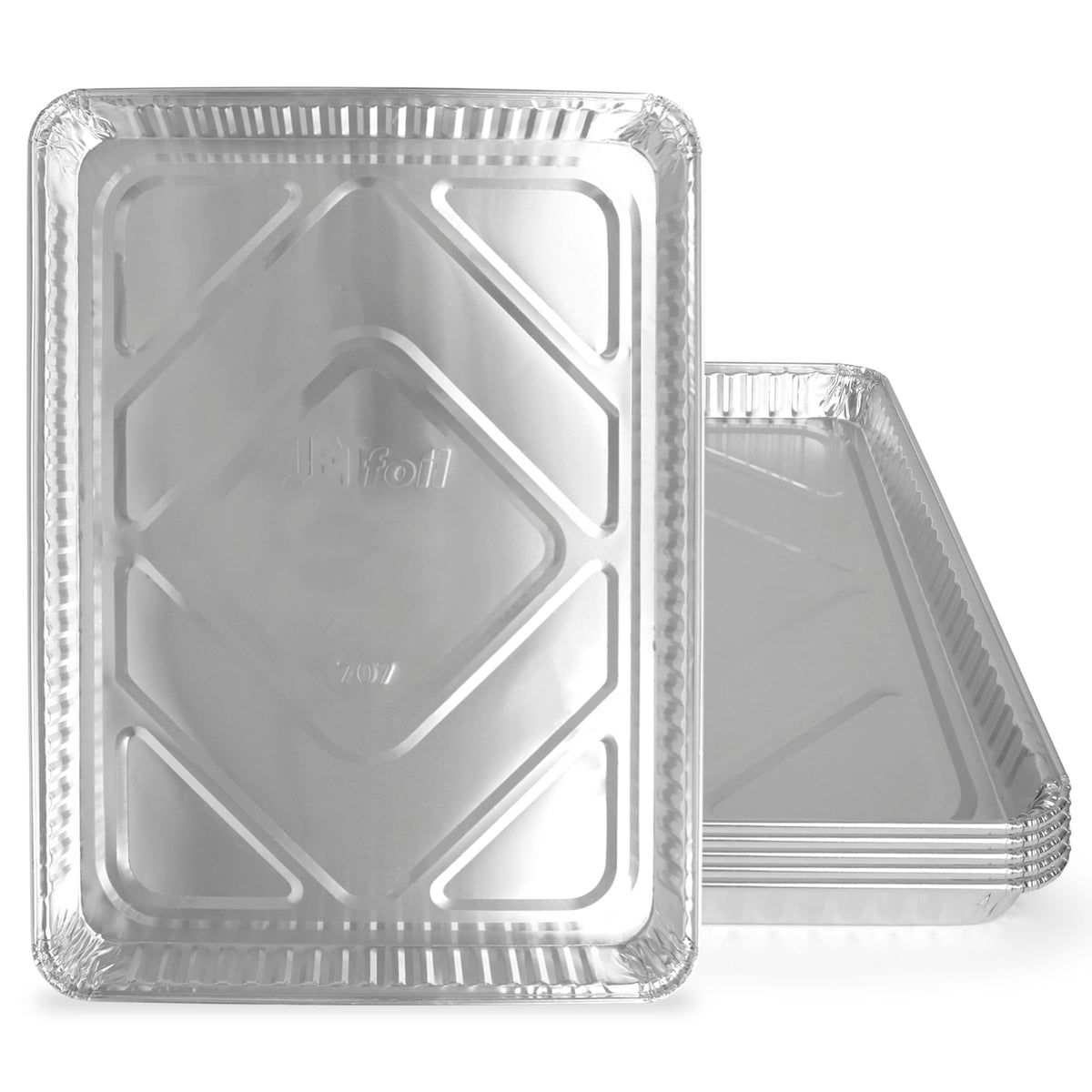 PLASTICPRO bandejas de aluminio desechables para hornear 13x17, ideales para preparar galletas.