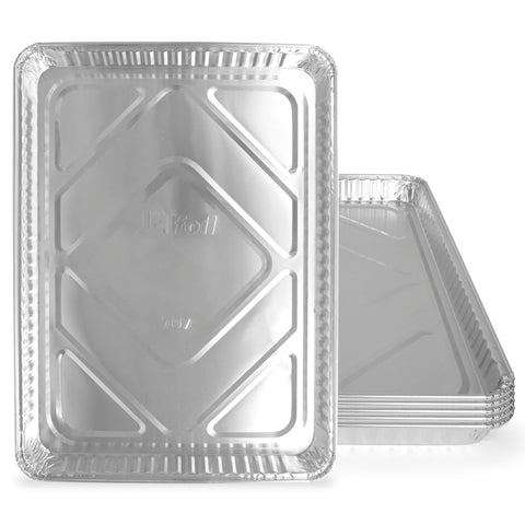 PLASTICPRO bandejas de aluminio desechables para hornear 13x17, ideales para preparar galletas.
