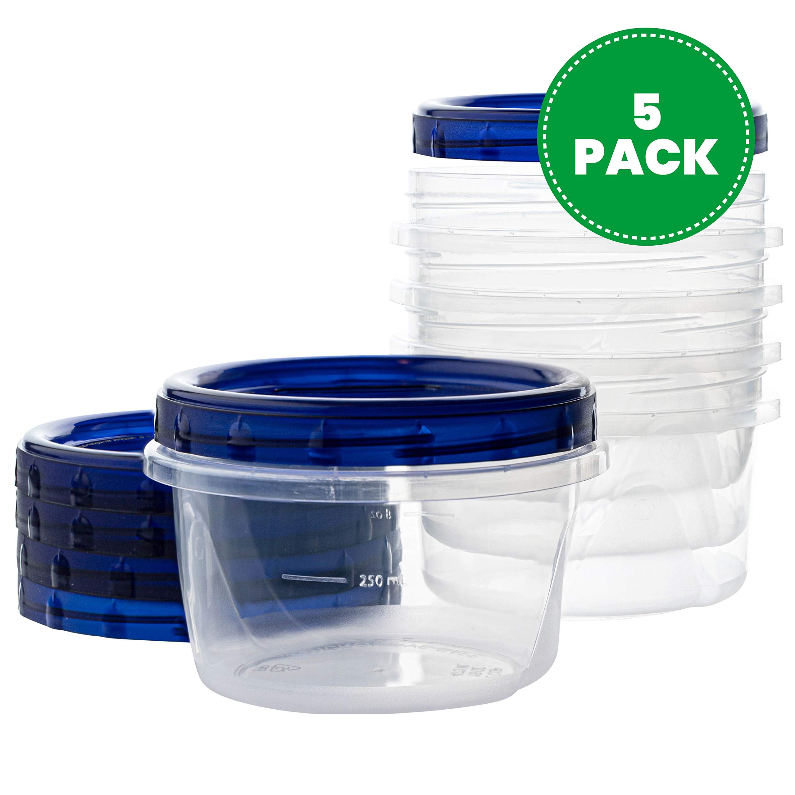 PLASTICPRO contenedores deli tapas giro azules apilables para optimizar espacio