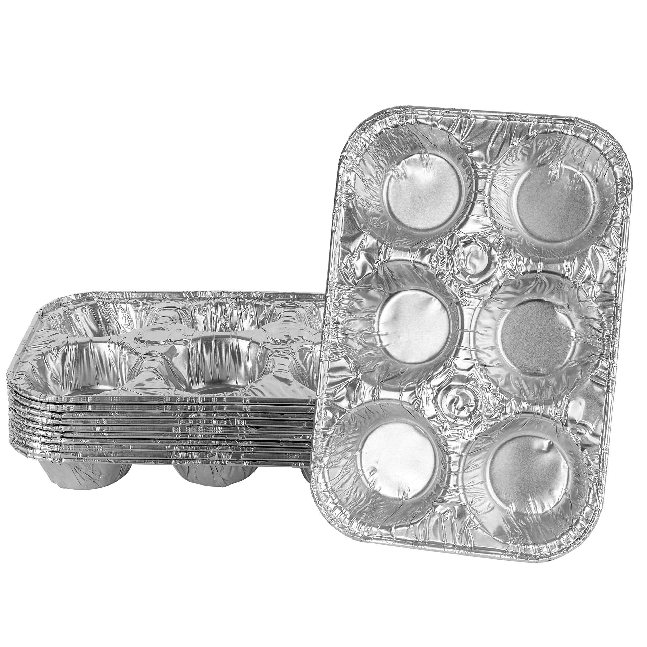 PLASTICPRO molde de aluminio para magdalenas de 6 cavidades, fácil desmolde.