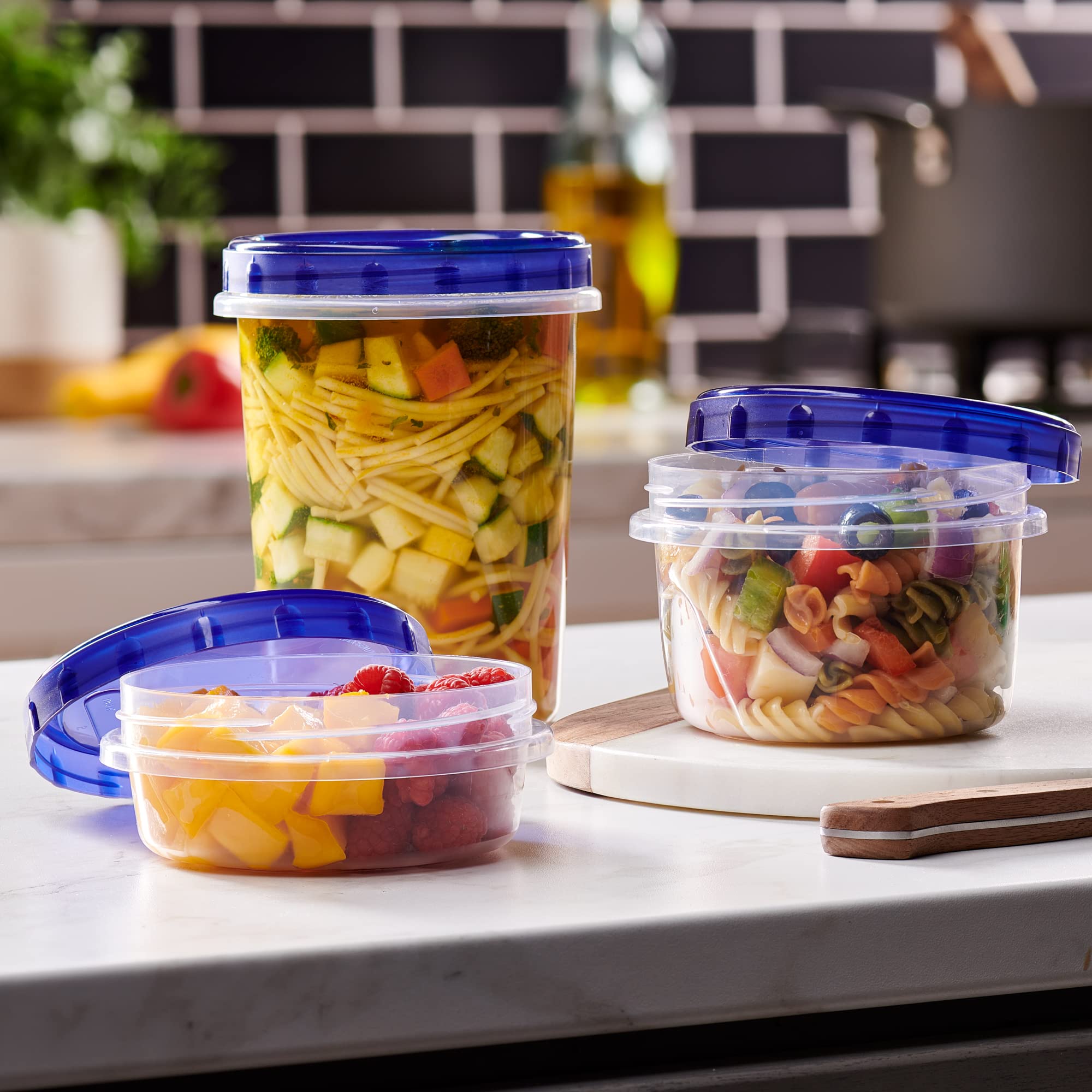 PLASTICPRO multi-pack de 6 contenedores de 8 oz para casa o negocio.