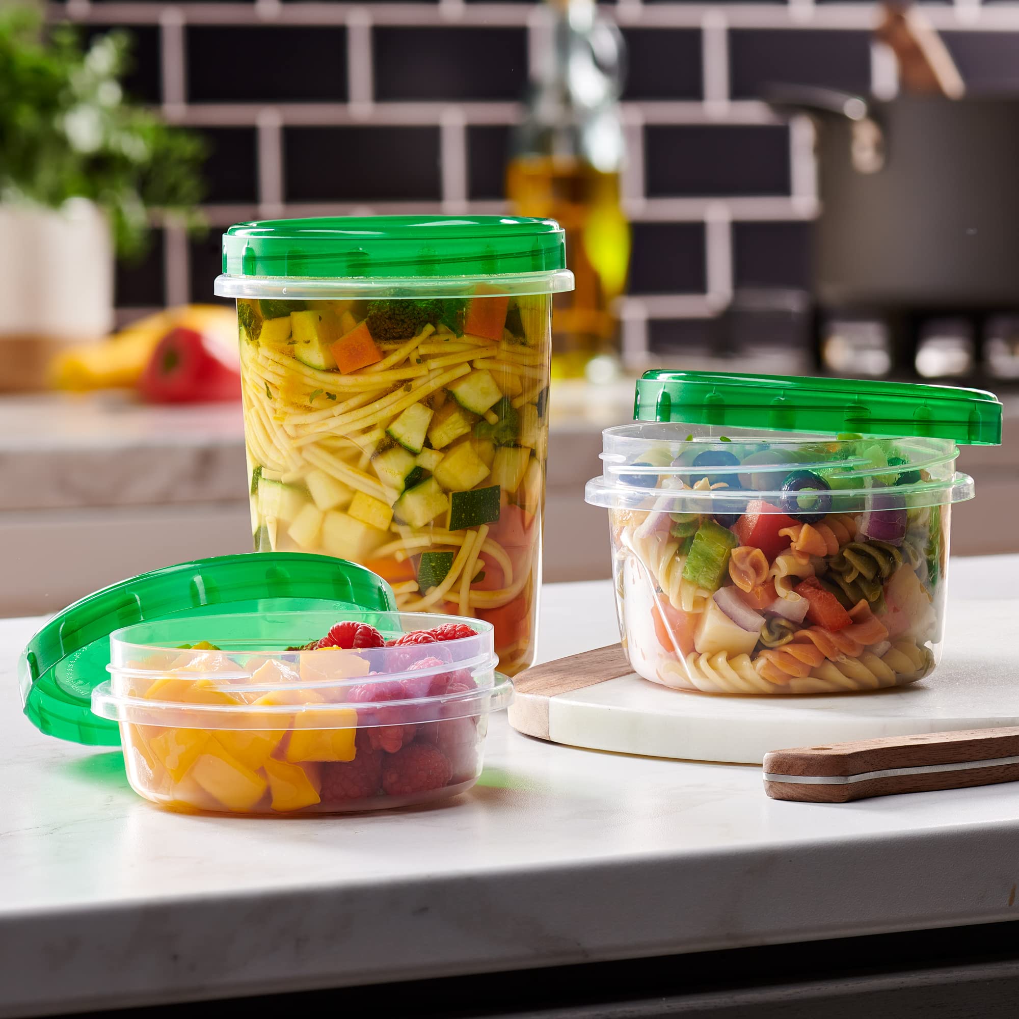 PLASTICPRO pack 6 contenedores 8oz para comidas en casa o trabajo